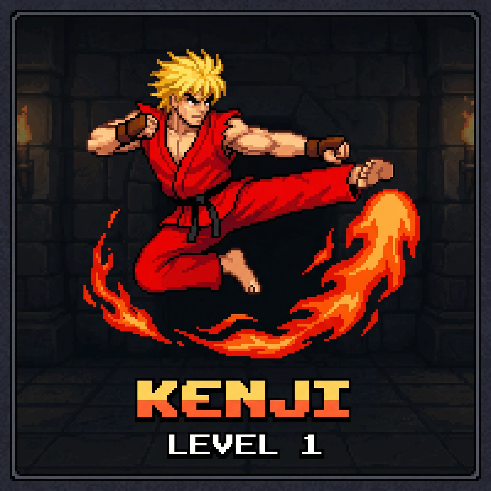 格斗家肯的像素头像 - 电子试玩 角色